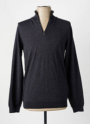 Pull stretch manches longues gris HUGO BOSS homme