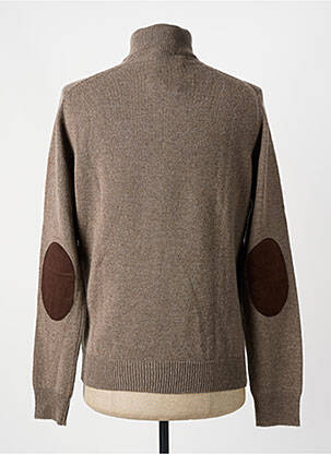 Pull tissage chiné manches longues marron HACKETT homme