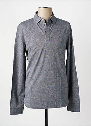 Polo tissage chiné manches longues gris HUGO BOSS homme