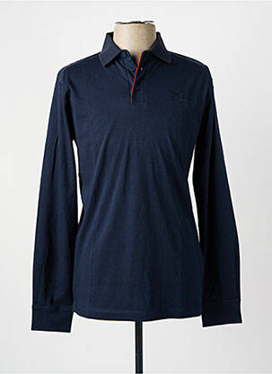 Polo sérigraphie manches longues bleu ASTON MARTIN homme