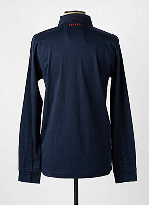 Polo sérigraphie manches longues bleu ASTON MARTIN homme