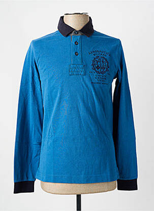 Polo manches longues manches longues bleu AERONAUTICA homme