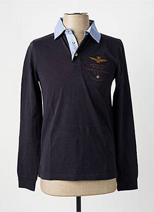 Polo manches longues manches longues bleu AERONAUTICA homme
