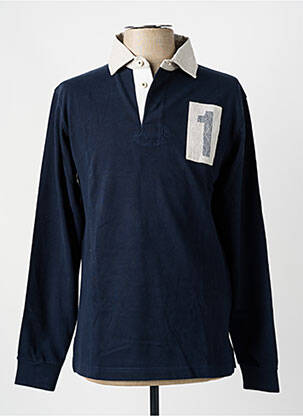 Polo manches longues manches longues bleu HACKETT homme