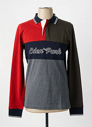 Polo manches longues manches longues bleu EDEN PARK homme