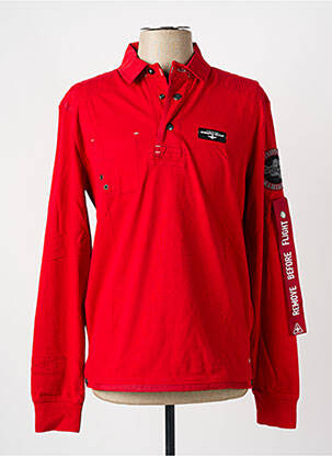 Polo manches longues manches longues rouge AERONAUTICA homme