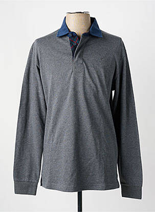 Polo tissage chiné manches longues gris HACKETT homme