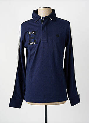 Polo manches longues manches longues bleu EDEN PARK homme