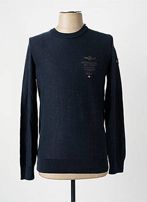 Pull stretch manches longues bleu AERONAUTICA homme