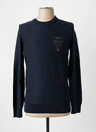 Pull stretch manches longues bleu AERONAUTICA homme
