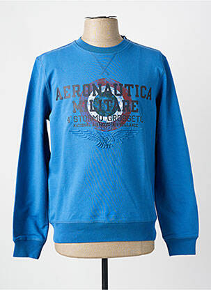Sweat-shirt stretch manches longues bleu AERONAUTICA homme