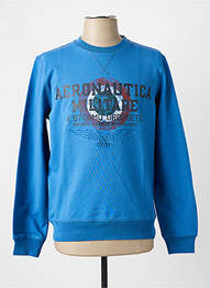 Sweat-shirt stretch manches longues bleu AERONAUTICA homme