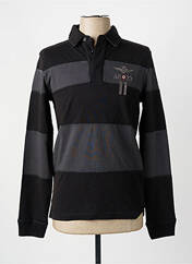 Polo noir AERONAUTICA pour homme seconde vue