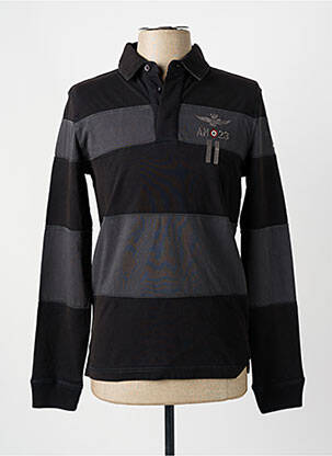 Polo noir AERONAUTICA pour homme