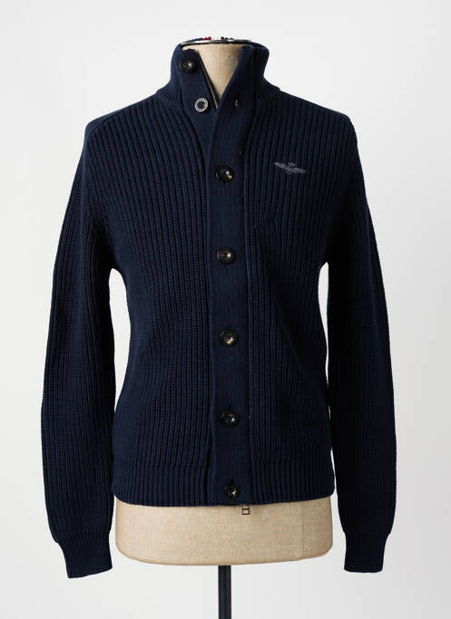 Gilet manches longues bleu AERONAUTICA pour homme