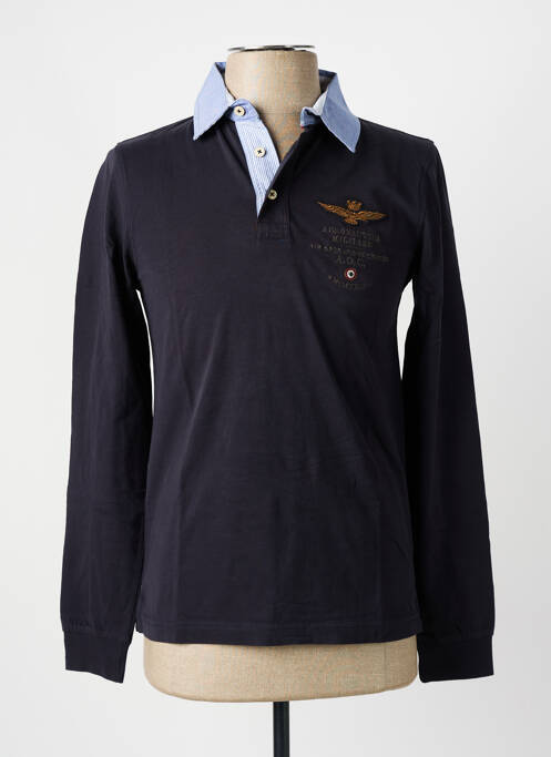 Polo bleu AERONAUTICA pour homme