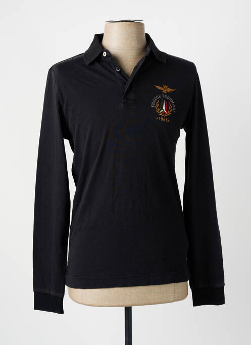 Polo noir AERONAUTICA pour homme