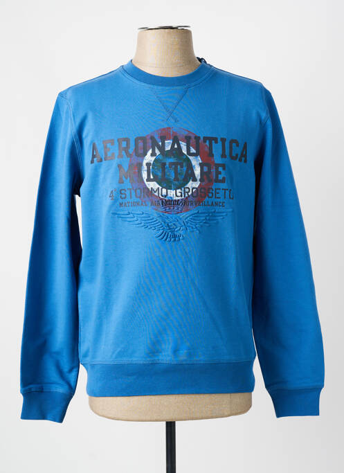 Sweat-shirt bleu AERONAUTICA pour homme