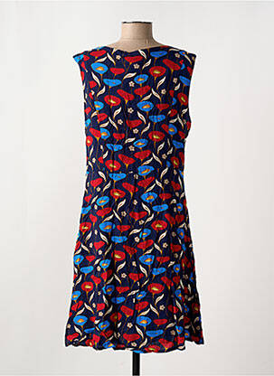 Robe mi-longue imprimé fleurs sans manche bleu SMASHED LEMON femme