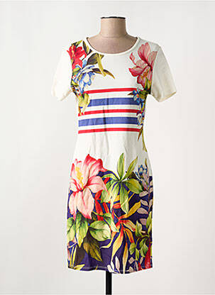 Robe courte manches courtes manches courtes beige DESIGUAL femme