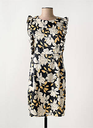 Robe courte fermeture zippée au dos manches courtes noir YES.ZEE femme