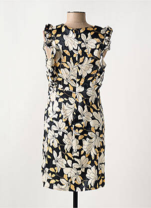 Robe courte fermeture zippée au dos manches courtes noir YES.ZEE femme