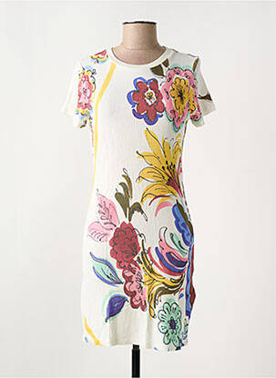 Robe courte manches courtes manches courtes beige DESIGUAL femme
