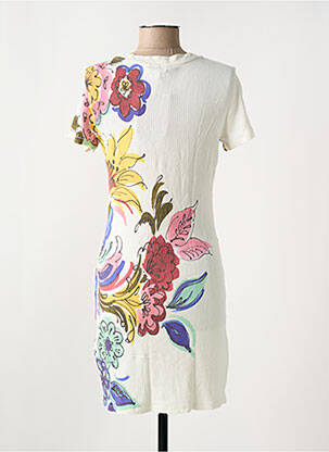 Robe courte manches courtes manches courtes beige DESIGUAL femme