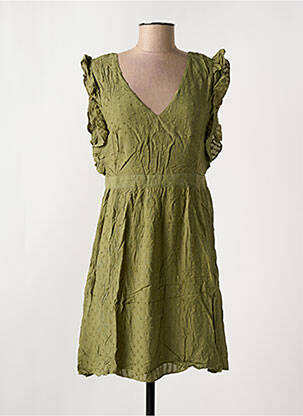 Robe courte manches courtes manches courtes vert LES P'TITES BOMBES femme