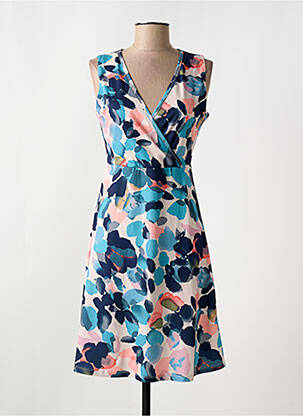 Robe mi-longue manches courtes manches courtes bleu SMASHED LEMON femme