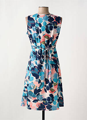 Robe mi-longue manches courtes manches courtes bleu SMASHED LEMON femme