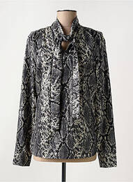 Blouse poignets boutonnés avec fente manches longues gris YES.ZEE femme