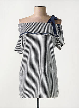 Tunique manches courtes coupe cintrée bleu MOLLY BRACKEN femme
