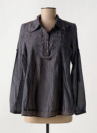 Blouse poignets boutonnés avec fente manches longues gris DDP femme