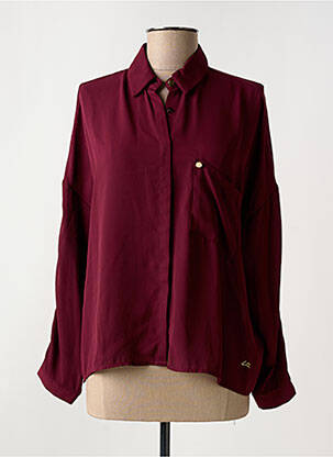 Chemisier tissage crêpe manches longues rouge YES.ZEE femme