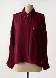 Chemisier tissage crêpe manches longues rouge YES.ZEE femme