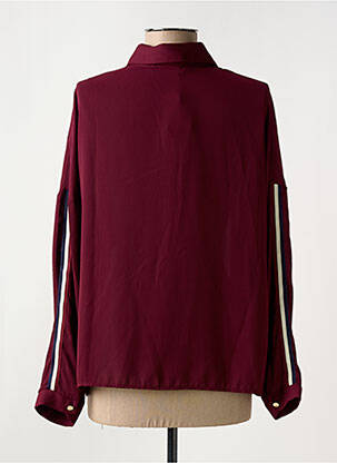 Chemisier tissage crêpe manches longues rouge YES.ZEE femme