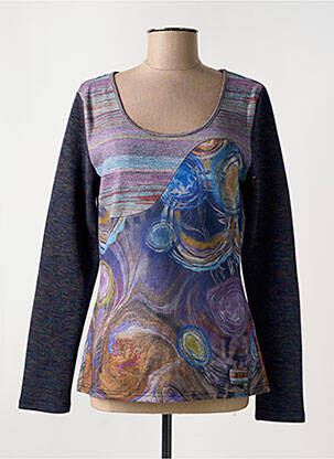 Pull coupe cintrée manches longues bleu SMASH WEAR femme