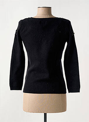 Pull coupe cintrée manches 3/4 noir YUMI femme