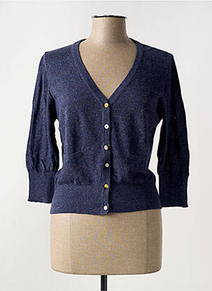 Gilet manches longues manches 3/4 bleu YUMI femme