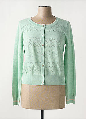 Gilet manches longues vert YUMI pour femme