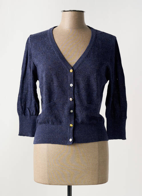 Gilet manches longues bleu YUMI pour femme