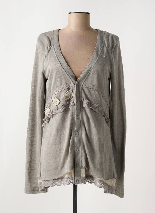 Gilet manches longues gris LOLA ESPELETA pour femme