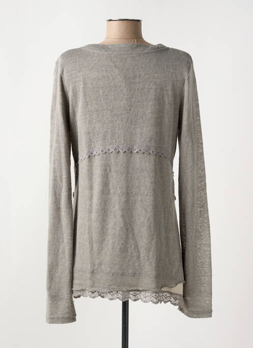 Gilet manches longues gris LOLA ESPELETA pour femme