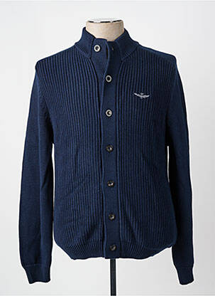 Gilet manches longues fermeture boutonnée sur le devant bleu AERONAUTICA homme