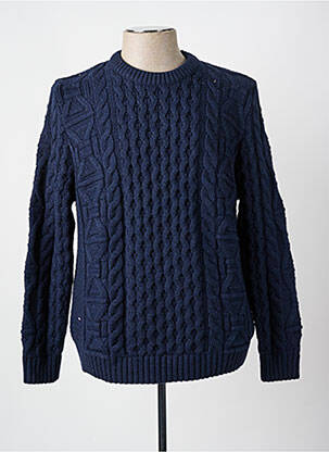 Pull col rond manches longues bleu EDEN PARK homme