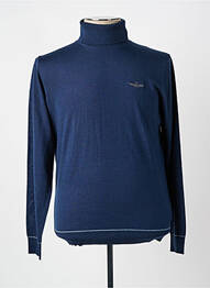 Pull col roulé stretch manches longues bleu AERONAUTICA femme