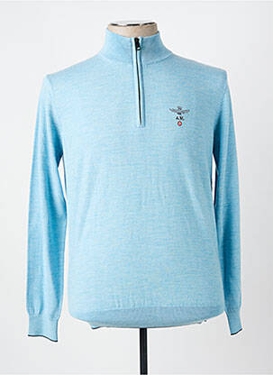 Pull stretch manches longues bleu AERONAUTICA homme