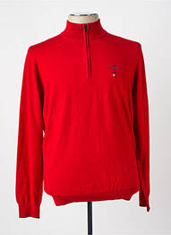 Pull stretch manches longues rouge AERONAUTICA homme