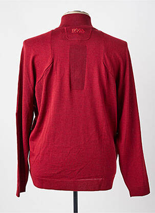 Pull tissage chiné manches longues rouge HUGO BOSS homme